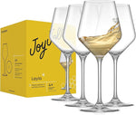 Layla White Wine Glasses, Set of 4 Italian Glasses, 13.5 oz Clear – Made in Europe