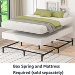 Queen Size Sturdy Steel Bed Frame for Box Spring and Mattress, Tool-Free Assembly, 79.5" x 59.5" x 7", Black