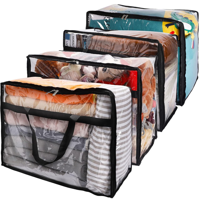 Clear Zippered Storage Bag, Plastic Vinyl Clear Storage Bag For Blanket Clothes,