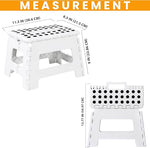 Home Folding Step Stool - (Pack of 1) Foot Stool with 9 Inch Height - Holds Up to 300 lbs - Lightweight Plastic Foldable Step Stool for Kitchen, Bathroom & Living Room (White)