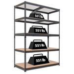 Z-Beam 5 Tier Laminated Heavy Duty Garage Storage Adjustable Wide Size Metal She