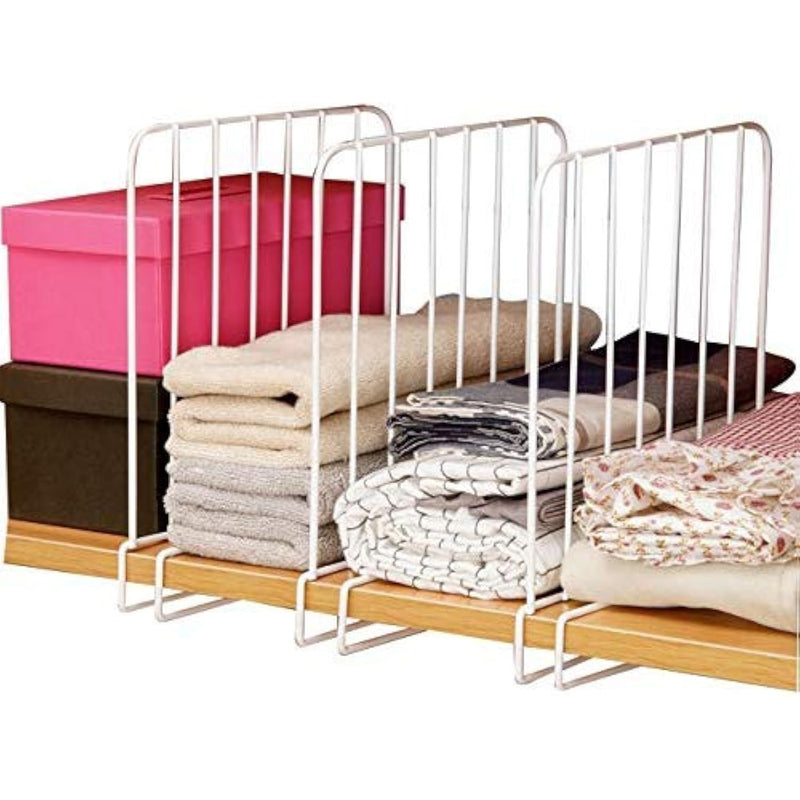 Set Of 8 Vertical Closet Wood Shelf Divider- Only Need To Slide To Adjust The Ap