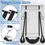 Sex Swing Bondage Restraints BDSM Toys, 2 in 1 Door Sex Swing & Thigh Sling with Adjustable Straps, BDSM Kit Couples Toys with Leather Plush Cushion