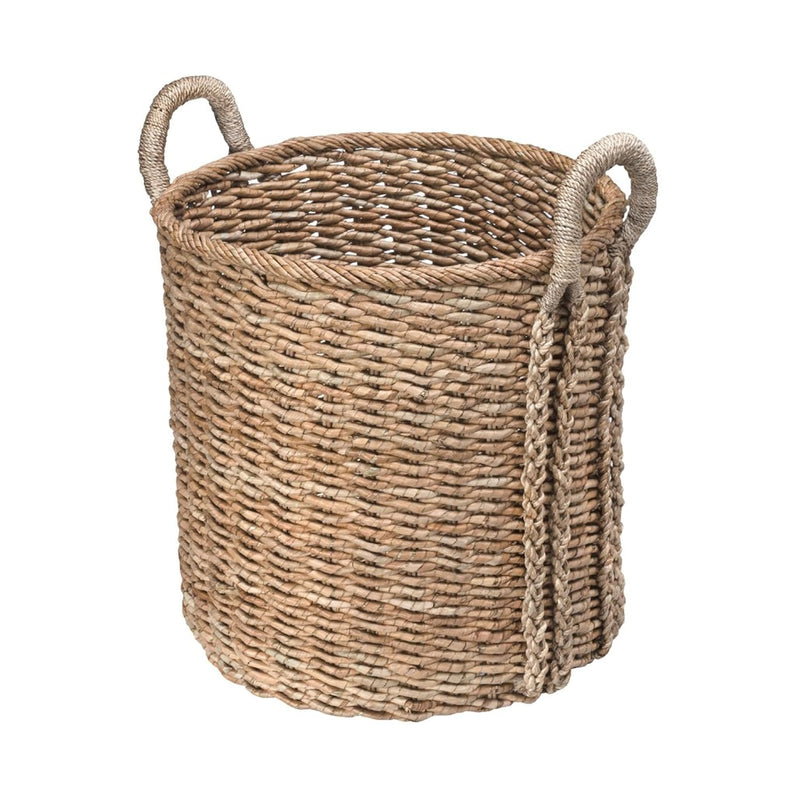 1060038 Large Round Seagrass Basket, 20" X 20" X 24", Brown