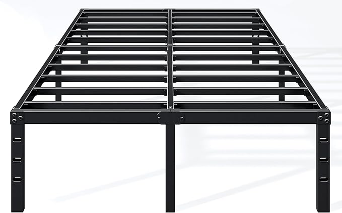 14 Inch Queen Bed Frame - Sturdy Metal Platform Queen Size, No Box Spring Needed, Heavy Duty, Easy Assembly, Strong Bearing Capacity, Under Bed Storage, Black