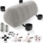 Sex Pillow Couples Sex Toys, Heart Shaped Inflatable Cushion Furniture for Bedroom Dildo Mount, Upsize Wedge with Bondage Cuffs, Cross Strap, Nipple Clamps BDSM Kit