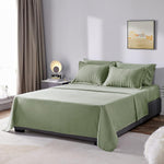 Full Seersucker Comforter Set With Sheets Sage Green Bed In A Bag 7-Pieces All Season Bedding Sets With Comforter, Pillow Sham, Flat Sheet, Fitted Sheet, Pillowcase