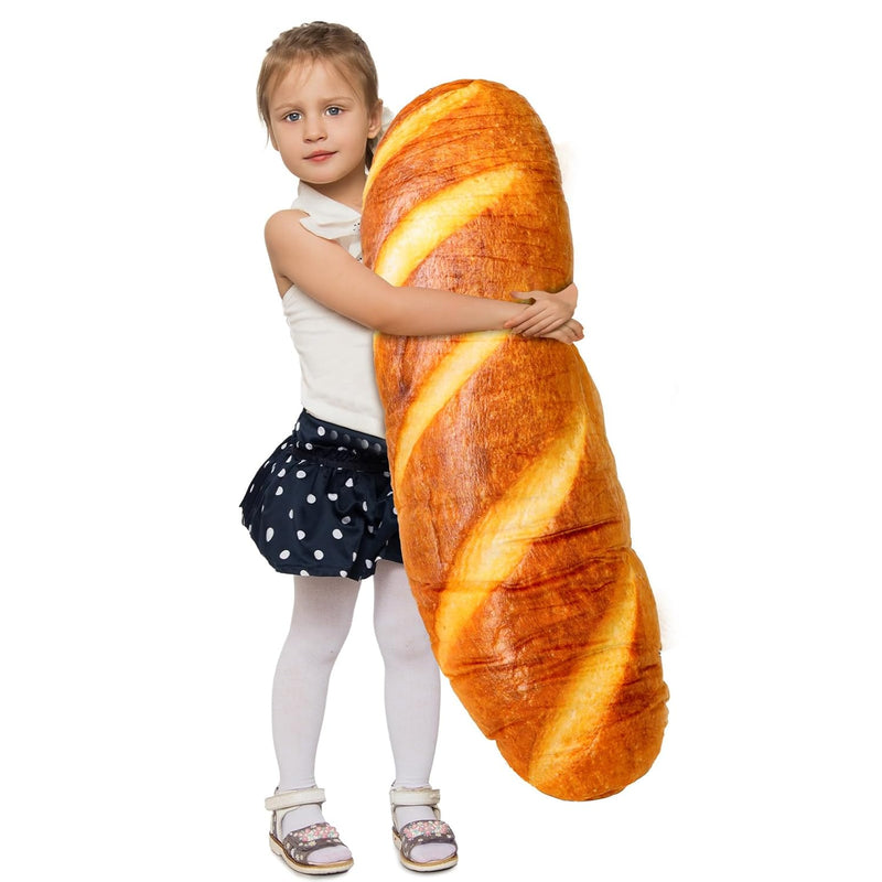 40" Bread Pillow Giant Bread Plush Pillow 3D Simulation Baguette Pillow Funny