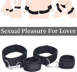 Sex Bondage Wrist & Thigh Cuffs BDSM Restraints Set, Sex Toys for Women with Adjustable Leg Straps Handcuffs for Couple Beginner SM Game Play