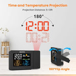 Projection Alarm Clock for Bedrooms with Weather Station, Wireless Indoor Outdoor Thermometer, Temperature Humidity Monitor Gauge Hygrometer