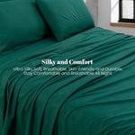 King Sheet Set- Cooling Sheets-Ultra Soft-Silky-Breathable-Deep Pocket- 1800 Series Bedding Set Microfiber- Green Bed Sheets King Size 6 Pieces