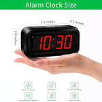 Alarm Clock, LED Digital Clock, Small Wall Clock, Battery Operated, Adjustable 3-Level Led Brightness, Dim Night Mode, 12/24Hr, Cordless, Constantly 1.2'' Digits Display for Bedroom/Travel,Easy to Set