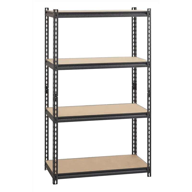 2,300 Lb Capacity Riveted Steel Shelving Storage Rack, Black