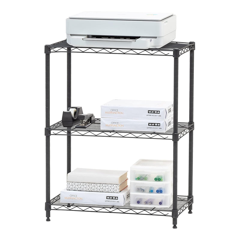 Iris Usa 3 Tier Wire Storage Shelving, Shelves For Storage, Black