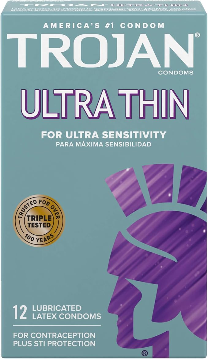 Ultra Thin Premium Lubricated Condoms - 12 Count