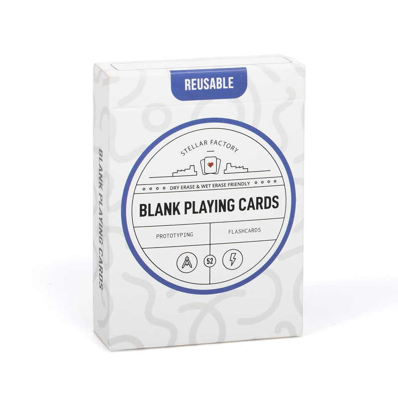 Premium Reusable Blank Playing Cards Dry Erase & Wet Erase Game Design, Pro