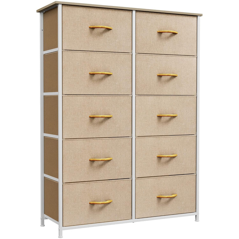 Dresser With 10 Drawers - Tall Fabric Storage Tower For Bedroom, Living Room, Ha