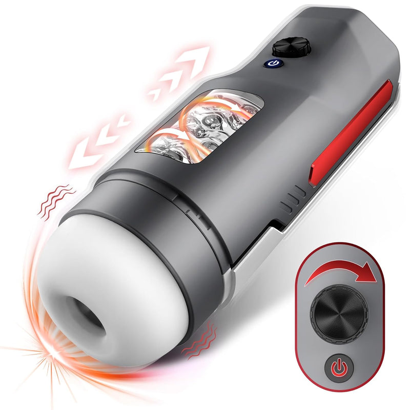 Automatic Male Masturbator Sex Toys For Men, Powerful 5 Thrusting & Rotating Electric Pocket Pussy With 3D Realistic Textured, Adjustable Speed Visible Blowjob Adult Toy Mens Penis Stroker