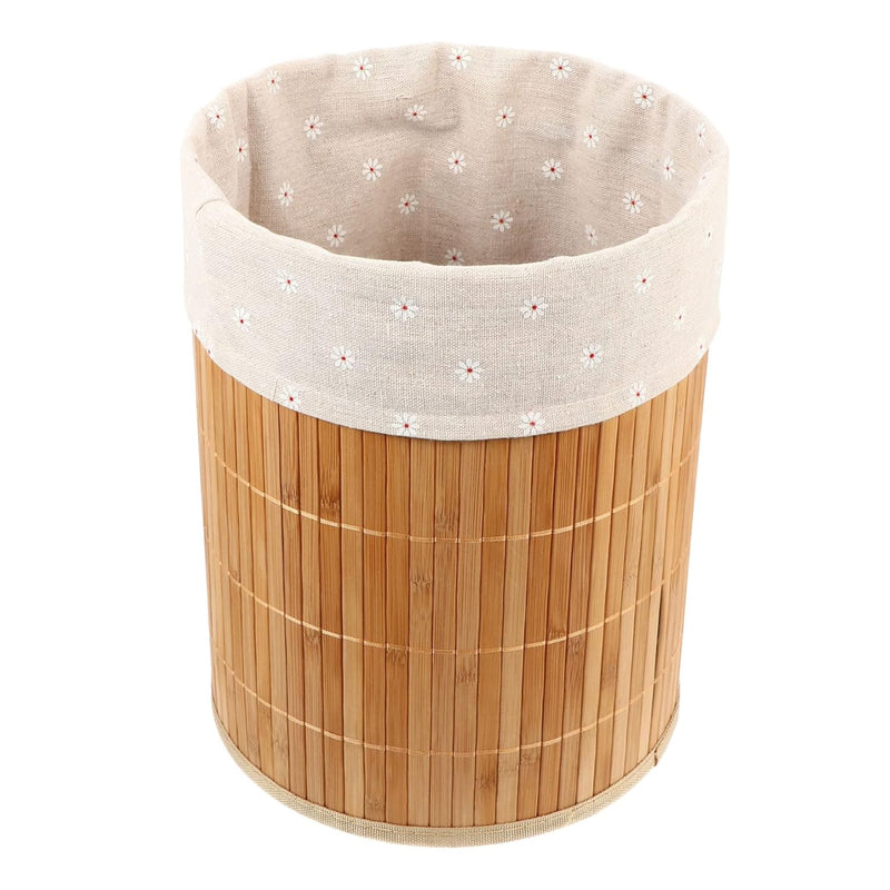 1Pc Bamboo Trash Can Round Trash Can Collapsible Garbage Can Garbage Cans Woven