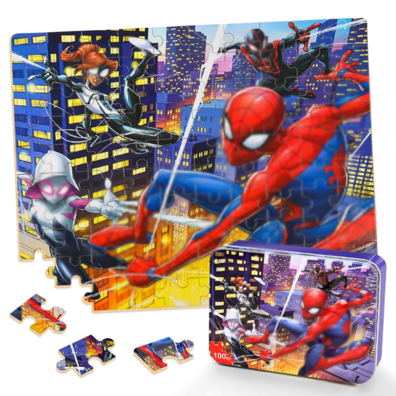 100 Pieces Jigsaw Puzzles In A Metal Box For Kids Age For 4 8 Boys Girls Sp