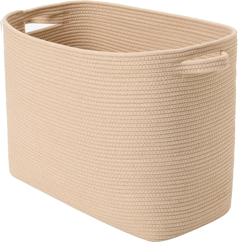 20"X12"X16" Mega Size Rectangular Extra Large Storage Basket, Cotton Rope Storag