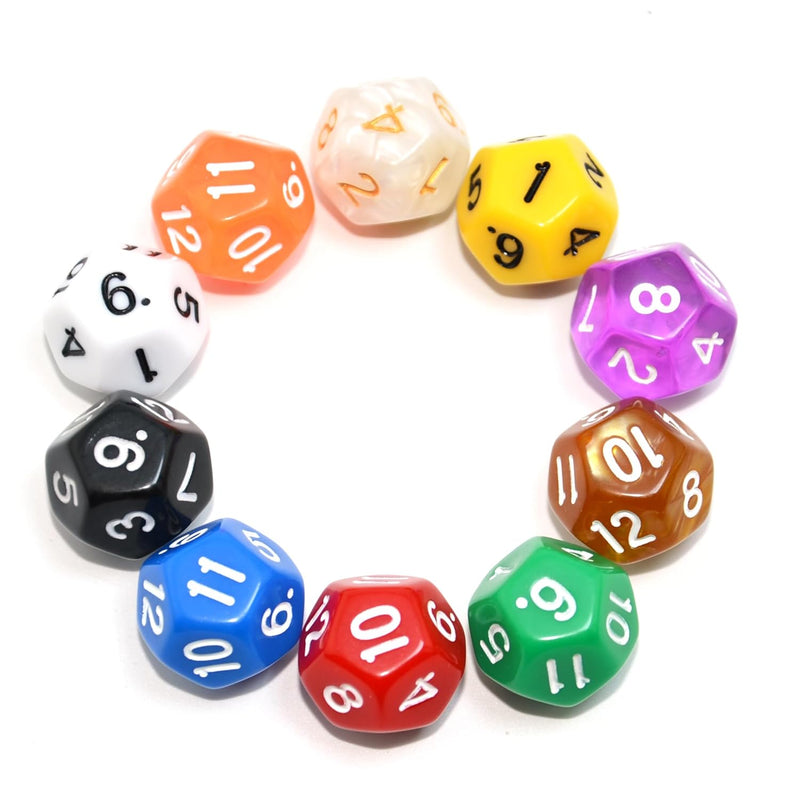 10-Pack D4 D6 D8 D10 D12 Multi Colored Polyhedral Dice for for Dungeons and