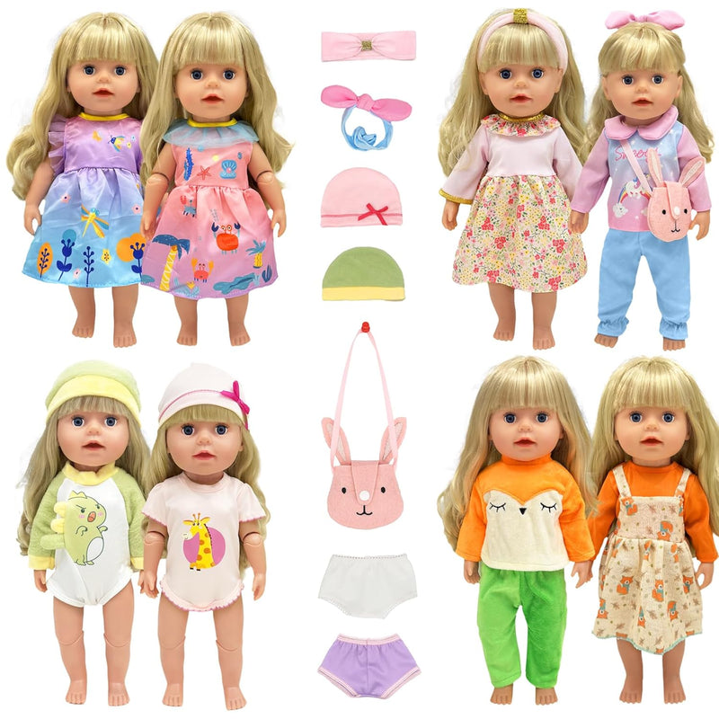 15 Pcs Baby Doll Clothes And Accessories For 12 14 15 18 Inch Baby Doll Cute B