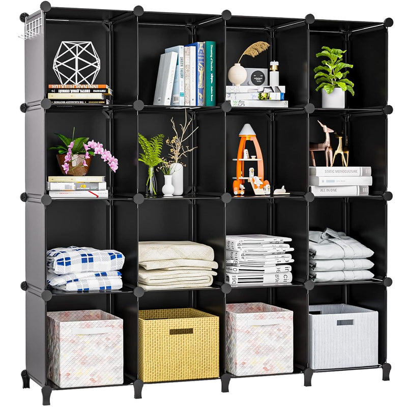 16 Cubby Storage Organizer For Closet, Clothes Organizer,Cube Shelves And Clothi