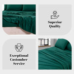 King Sheet Set- Cooling Sheets-Ultra Soft-Silky-Breathable-Deep Pocket- 1800 Series Bedding Set Microfiber- Green Bed Sheets King Size 6 Pieces