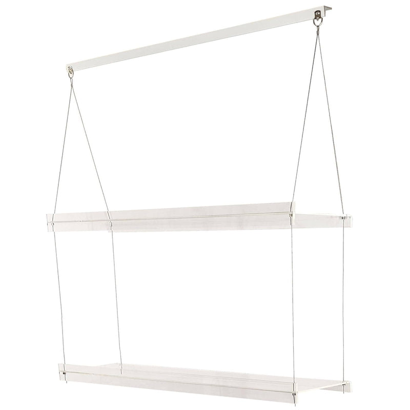 Hanging Acrylic Shelves For Windows (34" Wide, 2 Shelves - 35" Tall)