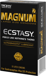 Magnum Ecstasy Large Size Condoms, Black, 10 Count