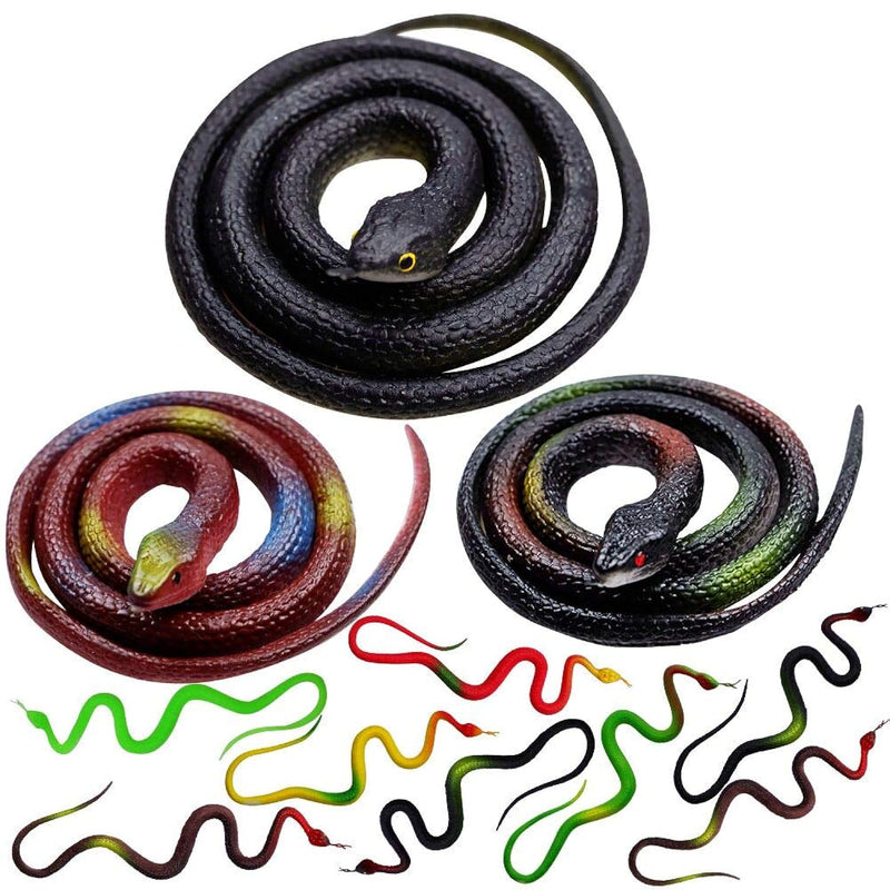 11 Pcs Realistic Rubber Snakes Decoration For Garden Props To Scare Birds, Squ