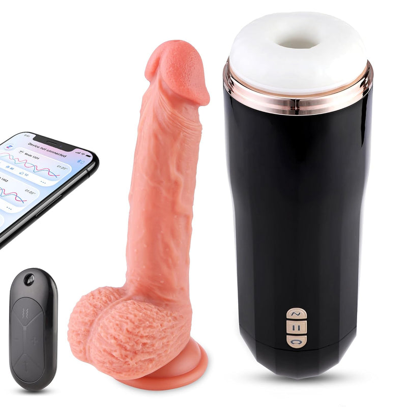 Realistic Thrusting Dildo Vibrating Silicone Dildo With App Control, Automatic Sucking Male Masturbators, Vibrating Dildos With Suction Cup