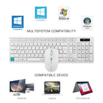 Wireless Keyboard And Mouse Combo, Quiet Full-Sized Wireless Keyboard And Adjustable Mouse, 2.4Ghz Usb Receiver, Ergonomic Wireless Keyboard And Mouse For Pc, Windows, Desktop, Laptop(White)
