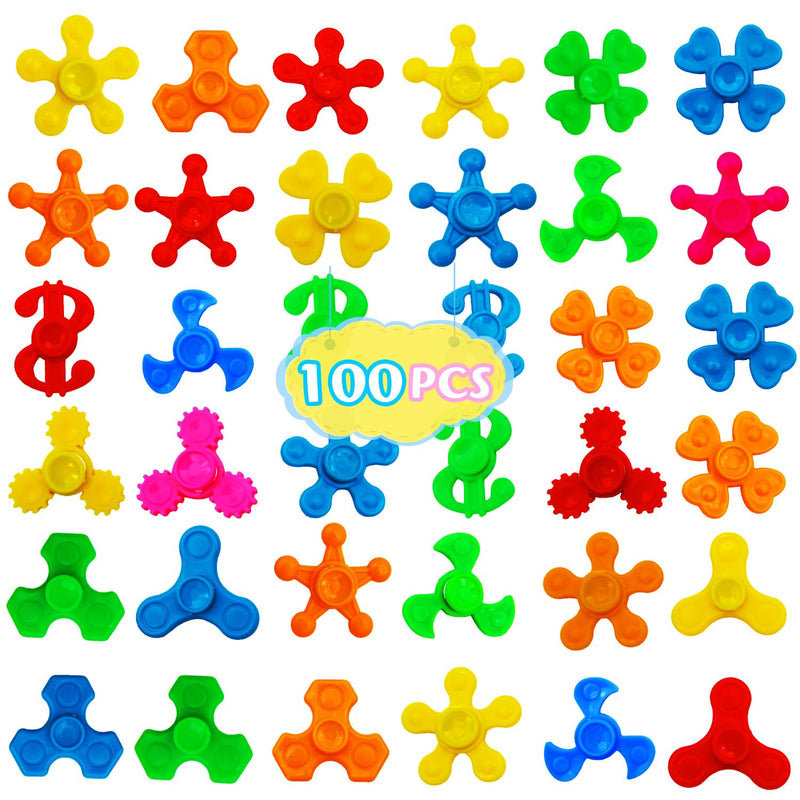 100 Pack Mini Fidget Spinner Toys,Stress Relief Sensory Toys,Birthday Party Fa