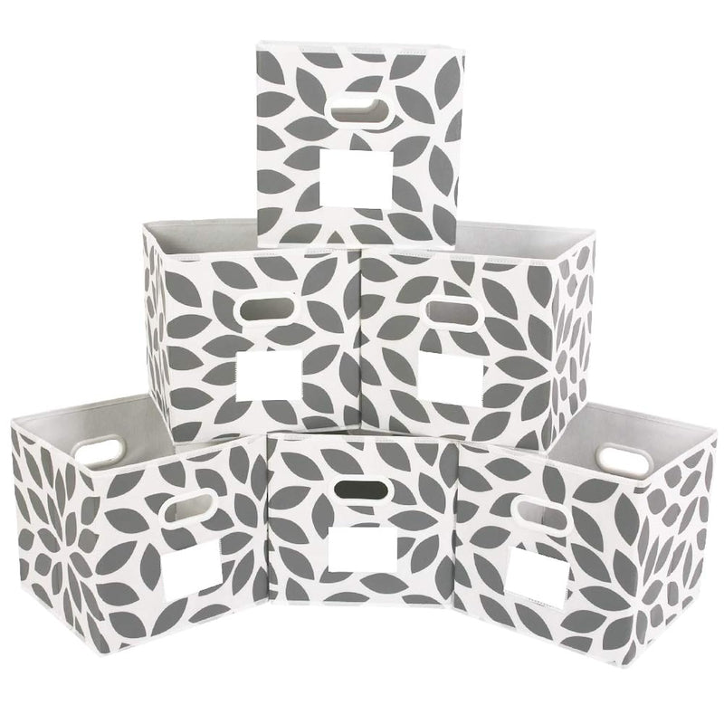 Fabric Storage Bins Cubes Baskets Containers With Dual Plastic Handles For Home