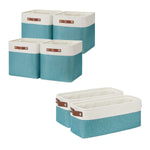 Collapsible Bundle Baskets 2 Narrow Baskets 15"X6"X5.5" + 4 Cube Baskets 13"X13"