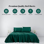 King Sheet Set- Cooling Sheets-Ultra Soft-Silky-Breathable-Deep Pocket- 1800 Series Bedding Set Microfiber- Green Bed Sheets King Size 6 Pieces