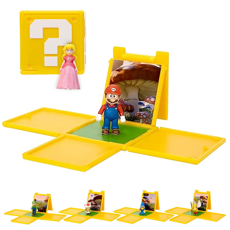 1.25” Mini Figure With Question Block 6 Pack Wave 1 Features Mario, Luigi,