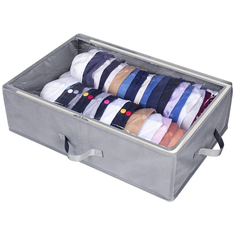 Large Hat Storage Box For Baseball Caps Organizer, Holds Up To 50 Caps Wide Hat