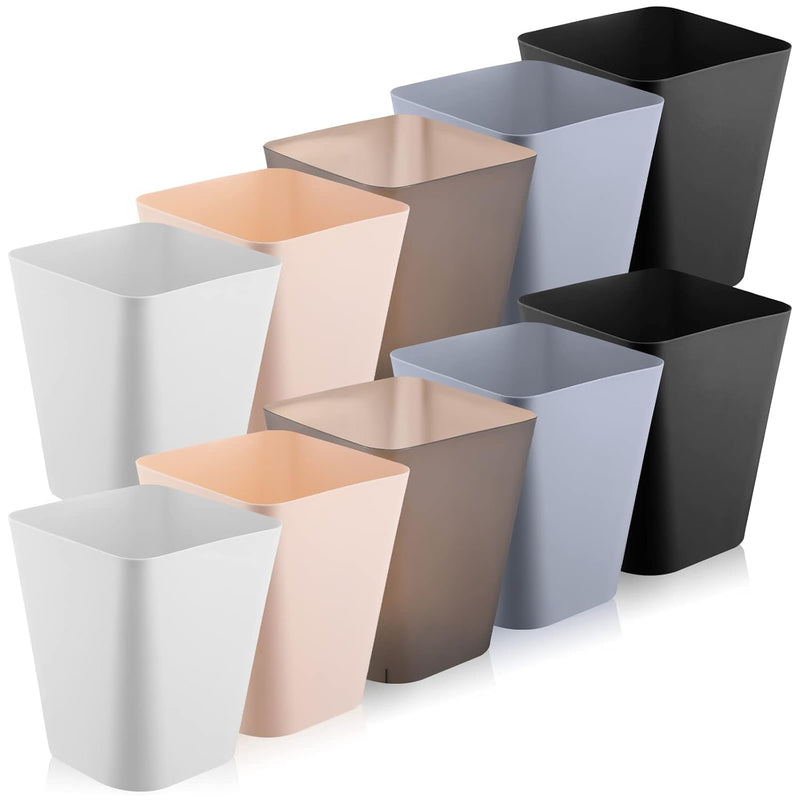 10 Pcs Square Plastic Trash Can Wastebasket Small Garbage Can Waste Basket For B