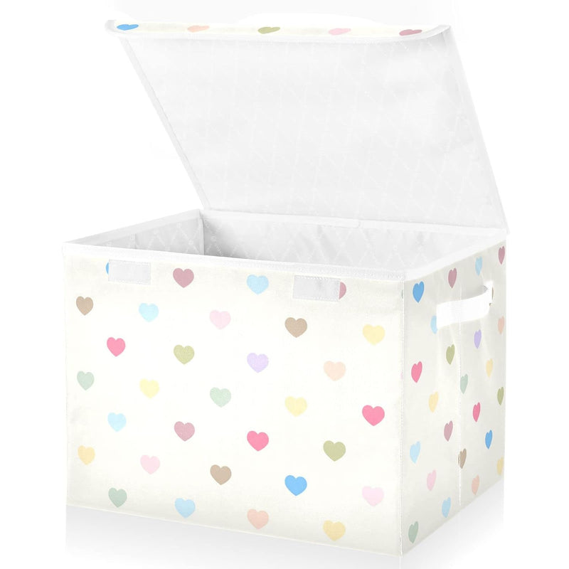 Valentine'S Day Storage Baskets Collapsible Storage Bins With Lids, Small Polka