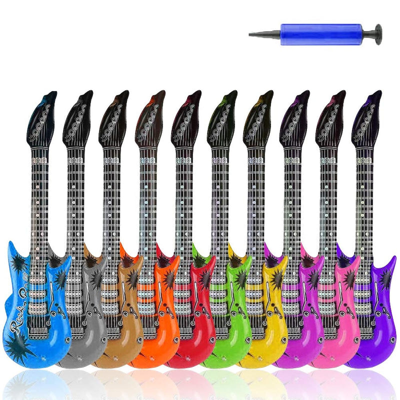 10 Colors 35 Inch Inflatable Guitar Toy, Rock Star Inflatable Electric Colo