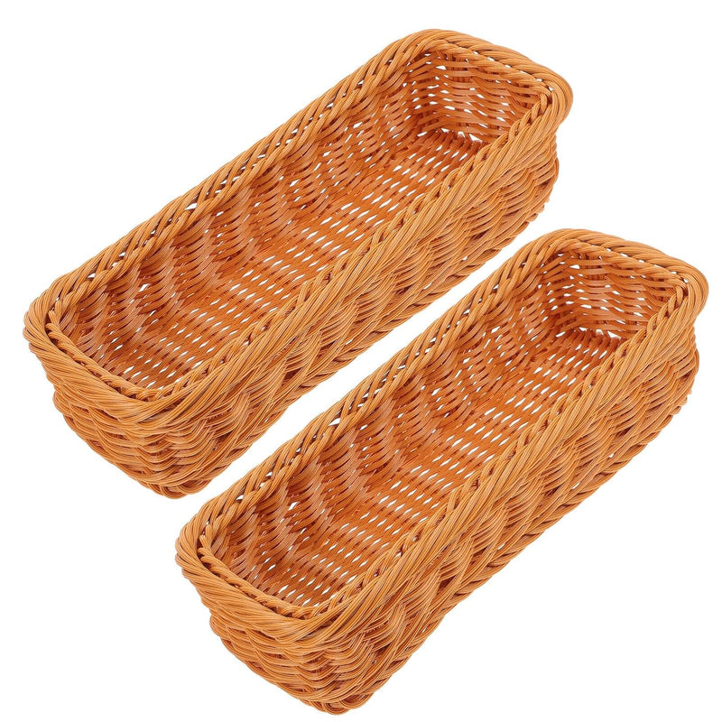 2 Pcs Wicker Storage Baskets Woven Shelf Baskets Set For Storage Organizing Hand