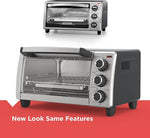 4-Slice Toaster Oven, Even Toast, 4 Cooking Functions Bake, Broil, Toast and Keep Warm, Removable Crumb Tray, Timer