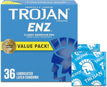 ENZ Lubricated Condoms, Latex Condoms For Contraception and STI Protection, America’s Number One Condom, 36 Count Value Pack