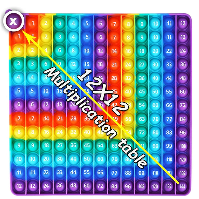 12X12 Multiplication Table Digital P0Pp Math Toy, Rainbow Dimple Fingertip