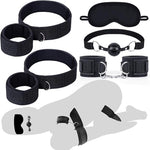 BDSM Bondage Restraints Couples Sex Toys, Sex Toys Wrist to Thigh Ankle Cuffs BDSM Kit Removable, BDSM Toys Ball Gag Blindfold Sex Restraints, Adult Sex Toy for Women Couple