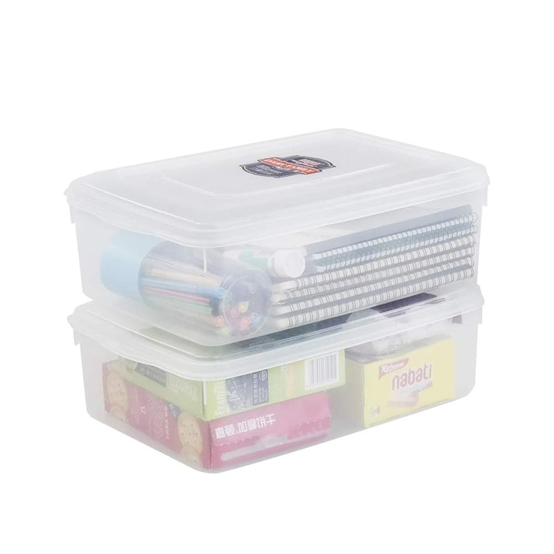 11 Quart Clear Storage Box, Plastic Storage Bin With Lid, 2 Packs