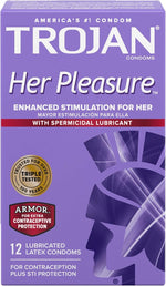 Her Pleasure Sensations Spermicidal Lubricated Condoms, 12ct